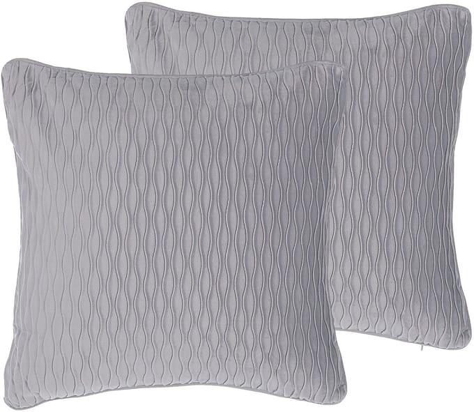 MOTARI - Sierkussen set van 2 - Grijs - 45 x 45 cm - Polyester