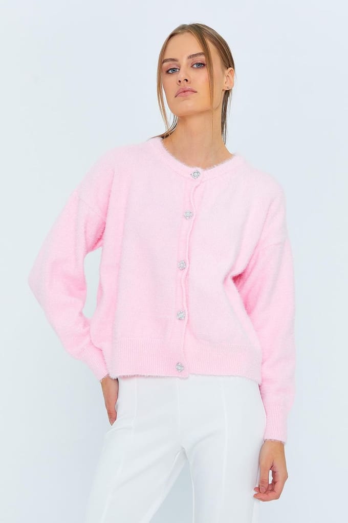 Geknoopte Oversized Gestructureerde Cardigan