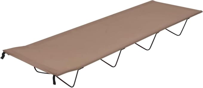 Campingbed - Veldbed Kampeerbed - Buiten slapen - Robuuste stalen frame - 180 x 60 x 19 cm - Taupe
