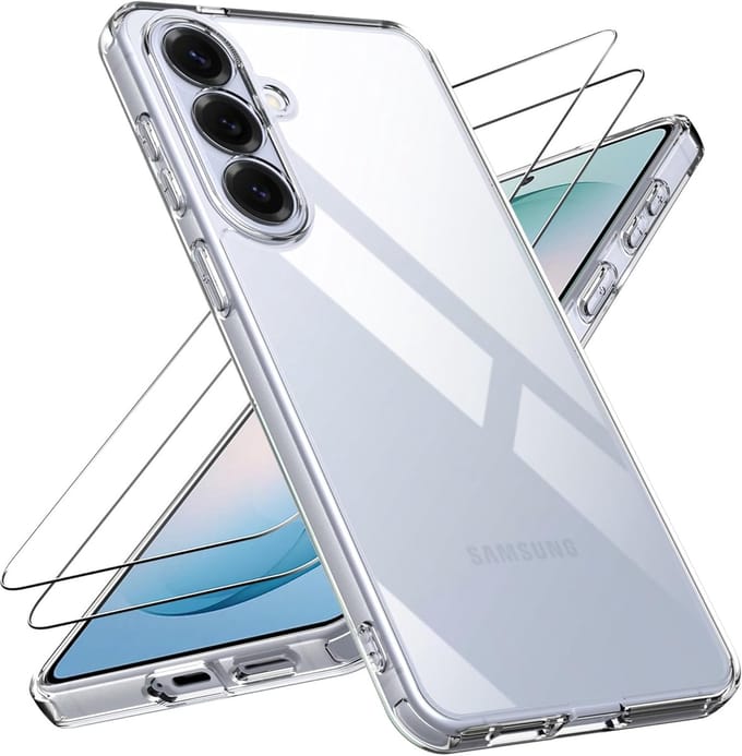 Siliconen Backcover - Soft Touch - Transparant - 2x Screenprotector & Hoesje Geschikt voor: Samsung Galaxy S26 Plus