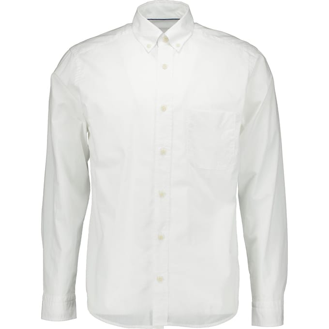Eton Solid Chambray Shirt Lange Mouw Overhemden Wit 100014782