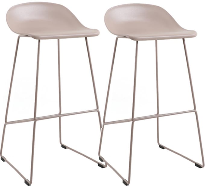 Bronx71® Scandinavische Barkruk Ellen taupe 76 cm - Barkrukken set van 2 - barstoel