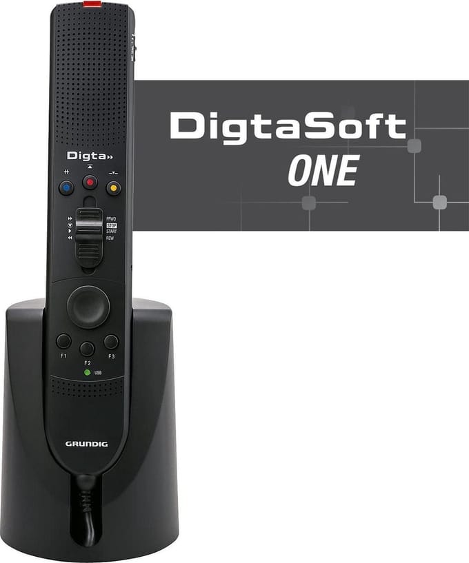 Grundig PFU2200 Digta SonicMic II Dicteermicrofoon - DigtaSoft One software - Docking station Muis/ Schakelaar