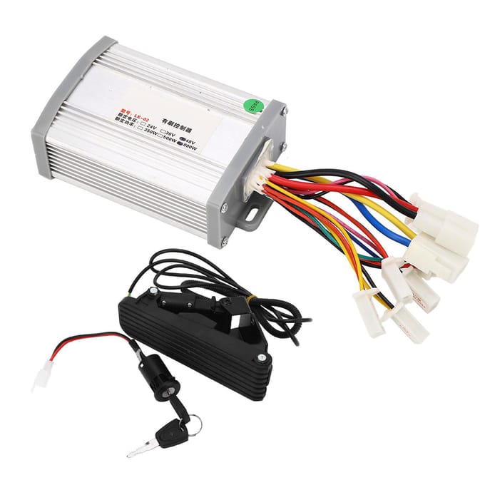 48V 800W Snelheidsmotorcontroller en Gaspedaal met Sleutelslot voor Elektrische Fiets Scooter white