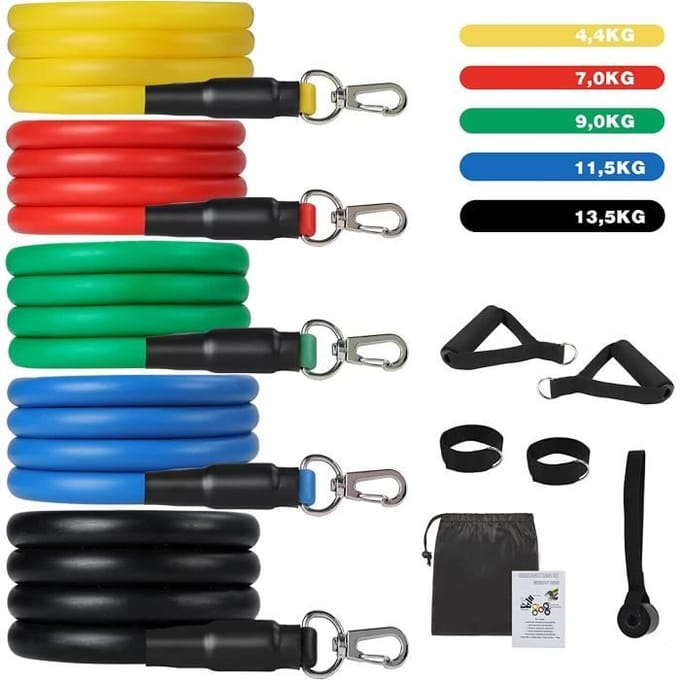Weerstandsbanden - ELASTIBAND - Fitness Set - Inclusief accessoires - Gemengd - Beginner