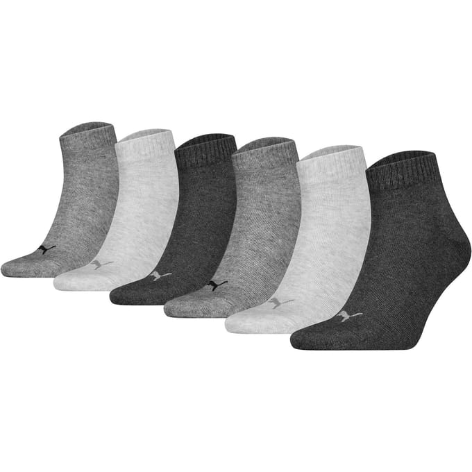 Puma - Unisex Sokken in kwartlengte - 6 Pack - Maat 43-46