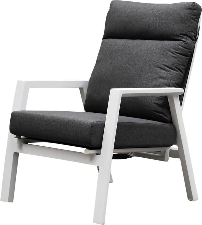 Vegas lounge tuinstoel verstelbaar aluminium wit