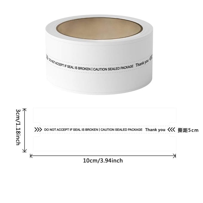 100 Stuks Veiligheidsstickers met Verzegeling voor Pakketten Post Documenten 3 X 10 Cm white