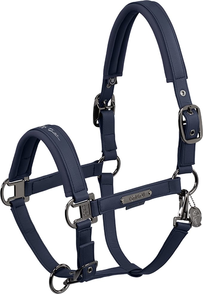 Eskadron Halster Eskadron Platinum Double Pin Faux Leather Donkerblauw