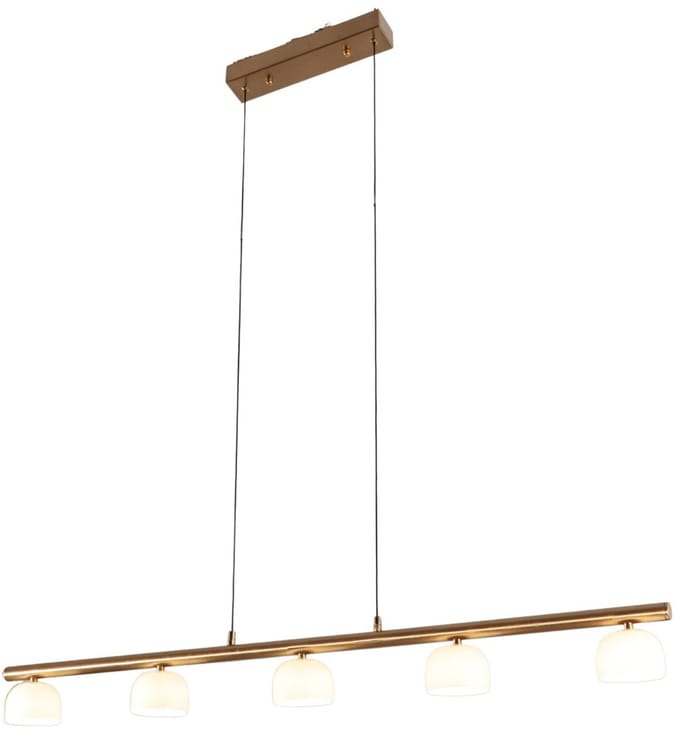 Kosilum - Nysséa - Hanglamp - Messing en wit - Metaal en glas