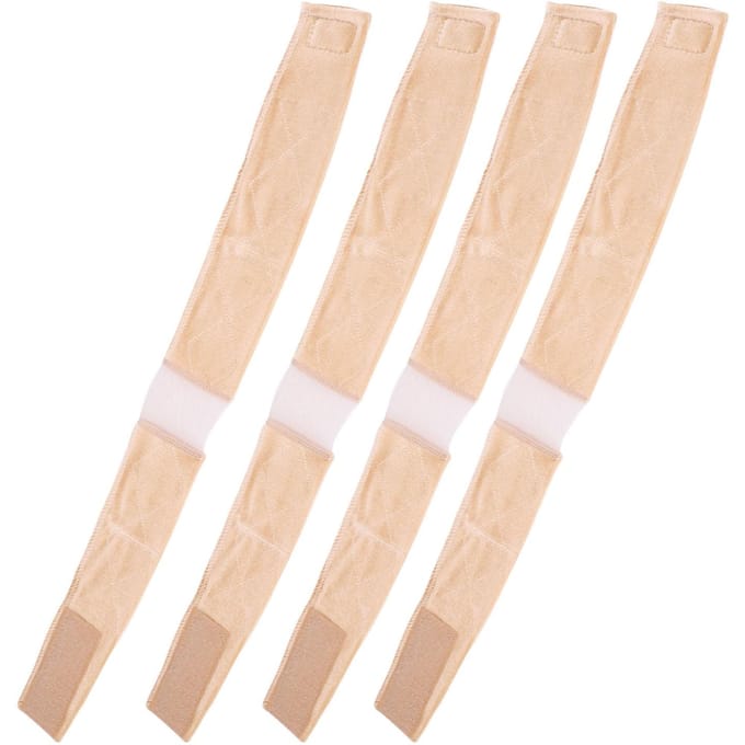 4 STUKS Kant Pruik Band Volledig Verstelbaar Versterkt Comfortabel Elastisch Kant Haarbanden Pruik Grip beige