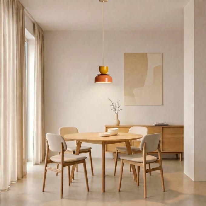 ALDEX Hanglamp Uto, koraal/geel, Ø 30 cm, metaal