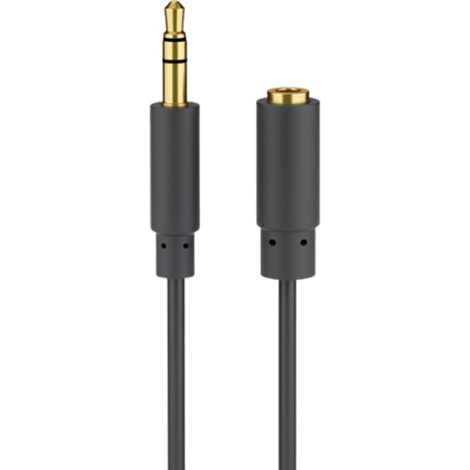 Goobay Hoofdtelefoon en audio verlengkabel AUX, 3,5 mm 3-pin, slank, jackplug 3,5 mm-stekker (3-pins, stereo) > Jackplug 3,5 mm-bus (3-pins, stereo)