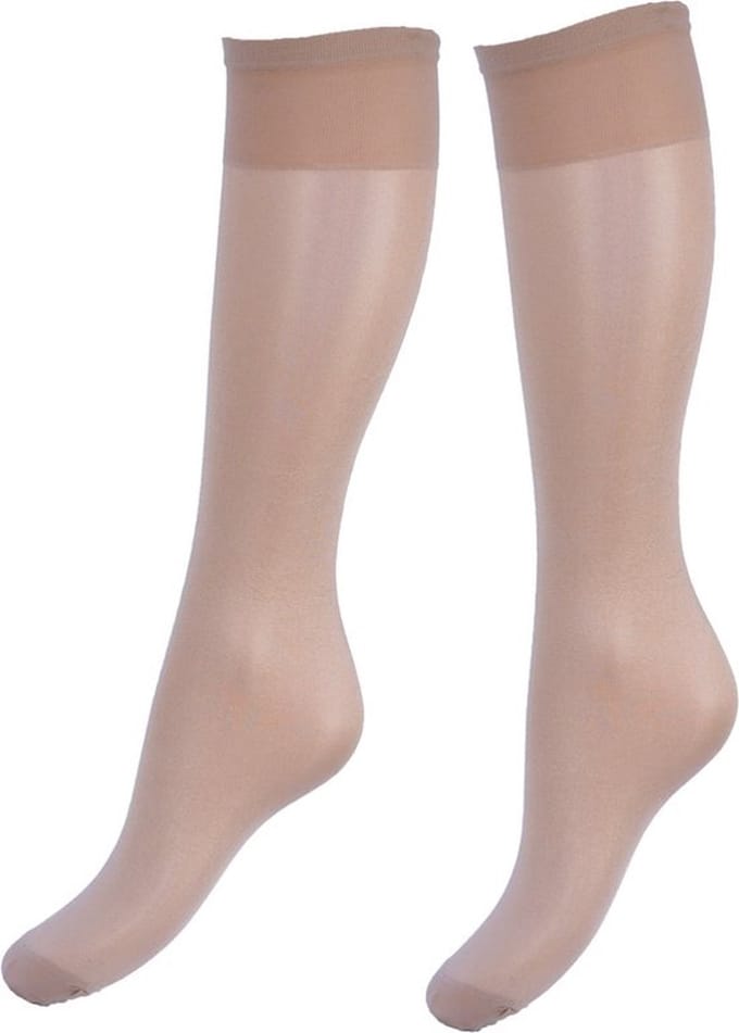 6 Paar DONEX® panty kniekousen - 40 Denier - Beige
