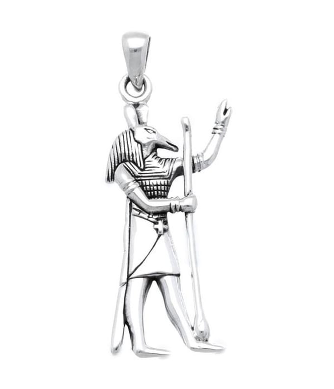 Zilveren Egyptische God Seth kettinghanger