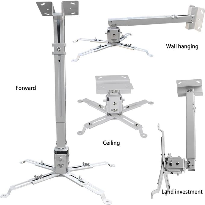 Projectorbeugel Universeel Verstelbaar Plafond Wandmontage Projector Verlengarmen Montagebeugel wit