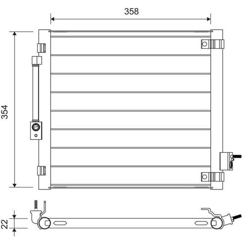 Condensator, airconditioning VALEO 822759