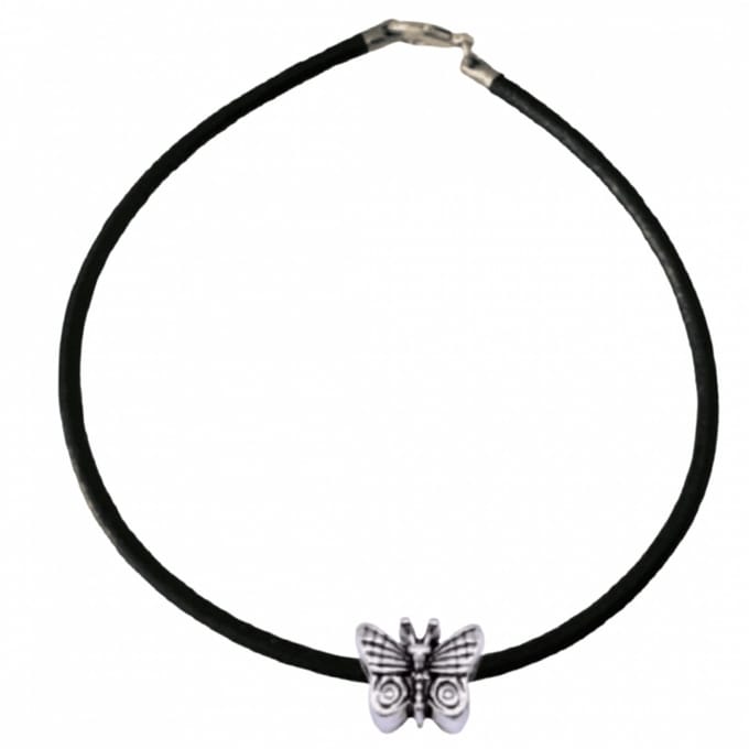 Enkelkoord Zwart- Vlinder- 25 cm - Charme Bijoux