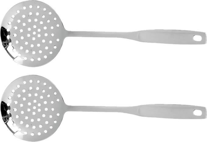 Cosy & Trendy RVS schuimspaan/schuimspatel - 2x stuks - 35 cm - Keukengerei - Zilver