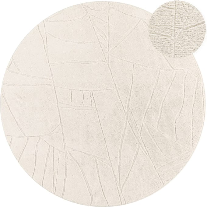 Modern tapijt Tokko crème 120 cm rond