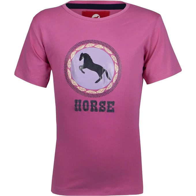 T-shirt met opdruk voor kinderen Red Horse SS23