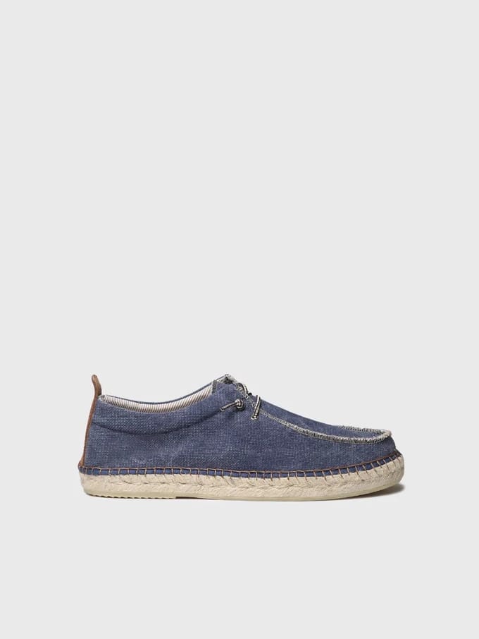 Heren espadrille van stof met veters | ODIN