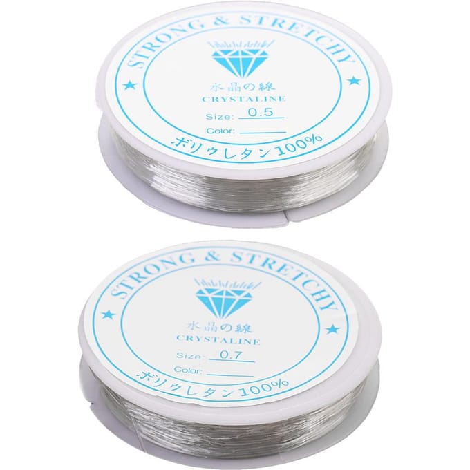 Fil Élastique Transparent, Cordon Extensible Pour la Fabrication de Bijoux 0.7mm&0.5mm as described pur