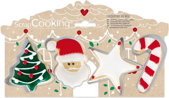 ScrapCooking Koekjesuitstekers Kerst set/4