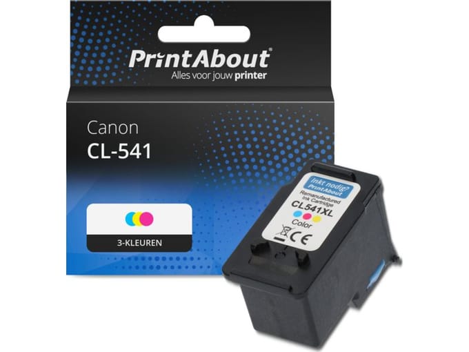 PrintAbout huismerk Inktcartridge CL-541 3-kleuren Geschikt voor Canon