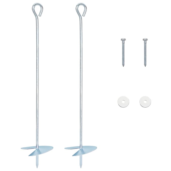 vidaXL - Aardanker - 2 - st - Ø10 - x - 50 - cm - Gegalvaniseerd - Metaal - zilver