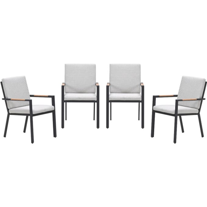 Garden Impressions Felini tuinstoelen set van 4 – carbon black / valley sand