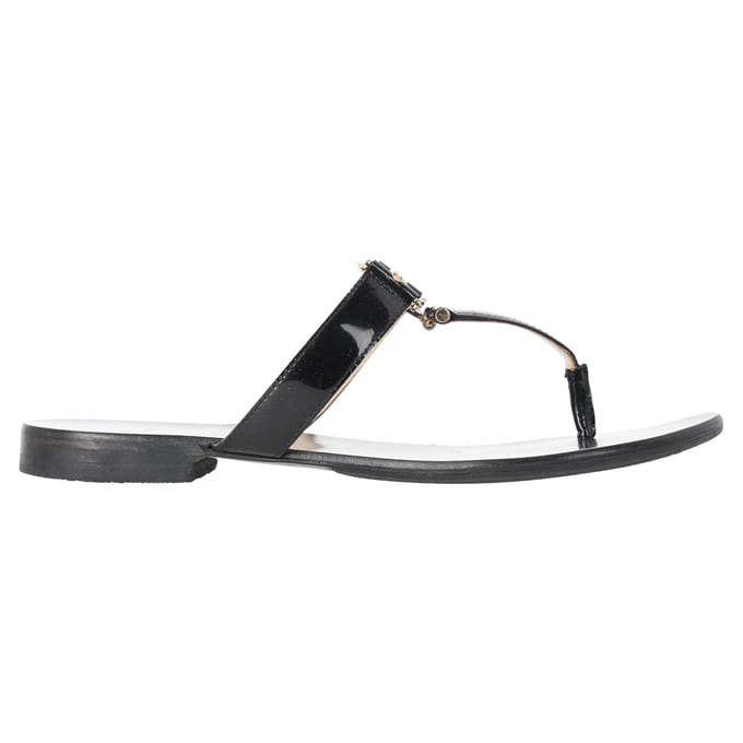 Versace Medusa Logo-Plaque Sleehak Sandalen in Zwart Leer