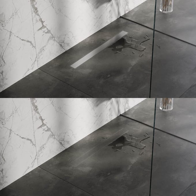Brauer Douchegoot met Multifunctioneel Rooster en Flens - 80 cm - Rvs Geborsteld