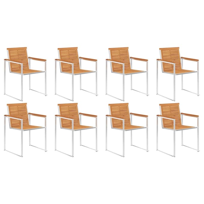 vidaXL - Tuinstoelen - 8 - st - met - kussens - massief - acaciahout