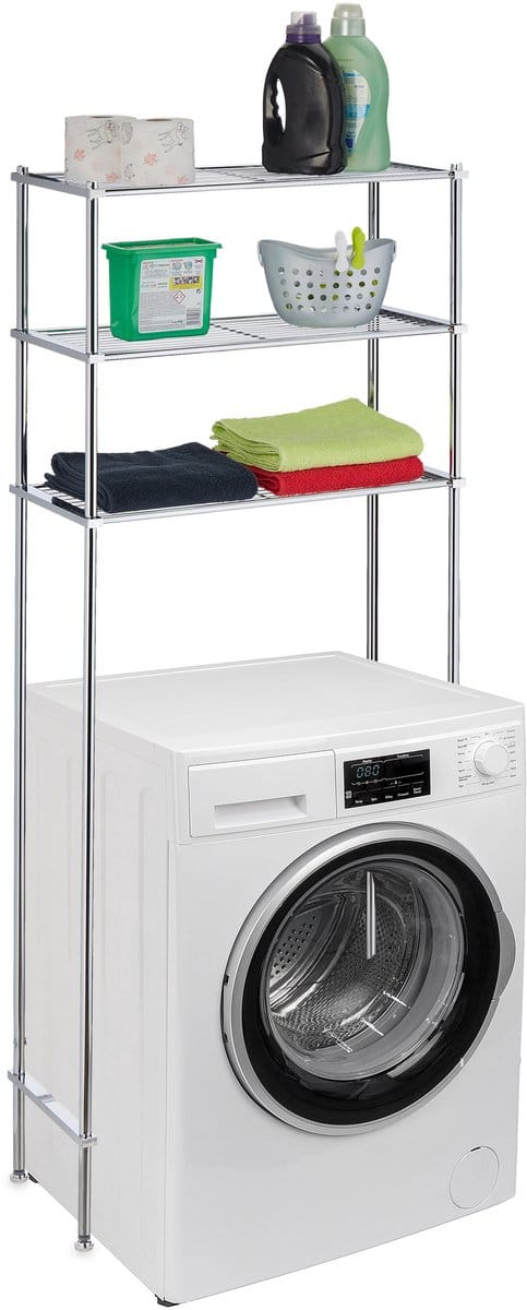 wasmachine rek - ombouw - 3 etages - 162,5 x 67 x 30 cm - toiletrek - metaal