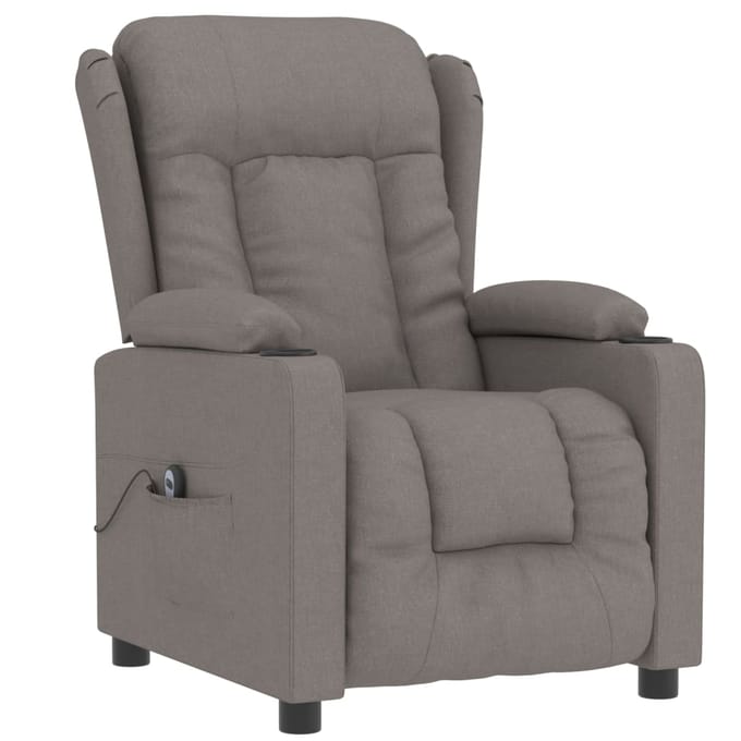 vidaXL - Fauteuil - verstelbaar - elektrisch - stof - taupe