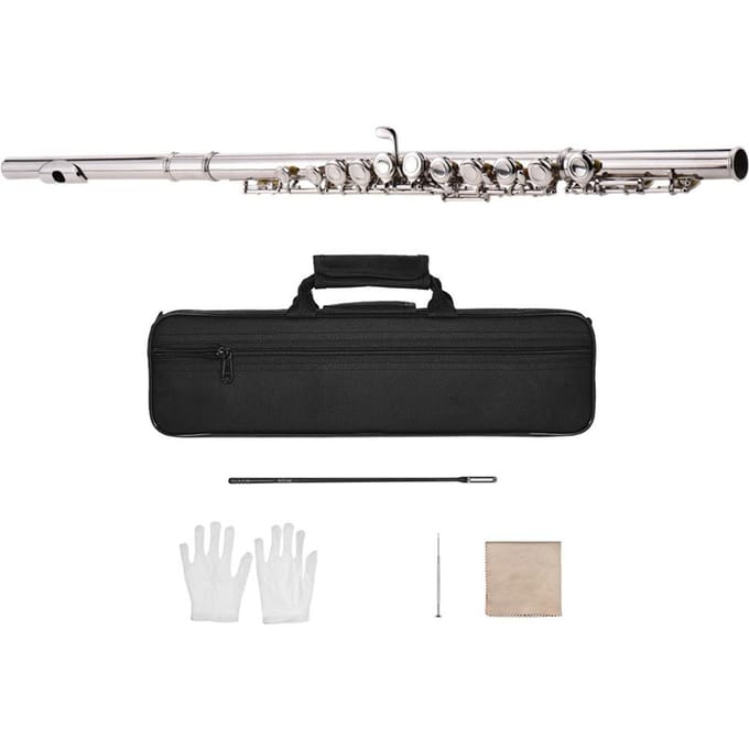 Western Concert Fluit Vernikkeld 16 Gaten C-Klein Cupronickel Houten Blaasinstrument black