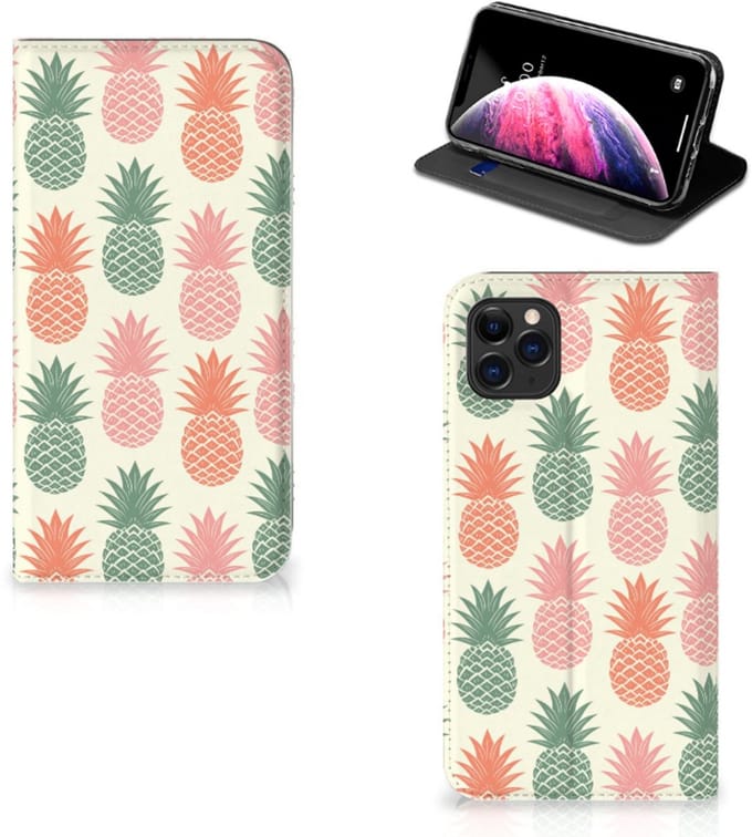 Apple iPhone 11 Pro Max Flip Style Cover Ananas