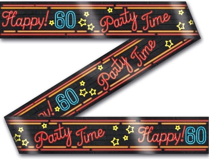 Paper Dreams Party Tape Happy 60 Neon 12 Meter