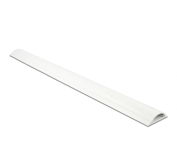 Kunststof kabelgoot half-rond met zelfklevende plakstrip - 100 x 5 cm / wit