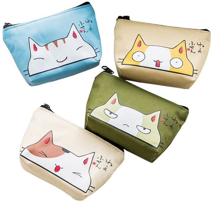 Allecto - Canvas Portemonnee Set - Mini Ritssluiting Portemonnees