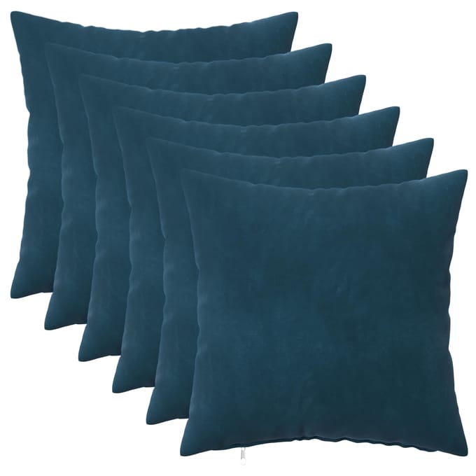 vidaXL - Kussensloop - 6 - pcs - HEERLEN - Blauw - 30 - x - 30 - cm - Fluweel