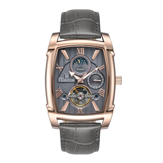Heritor Automatic Valentin leren band horloge met datum