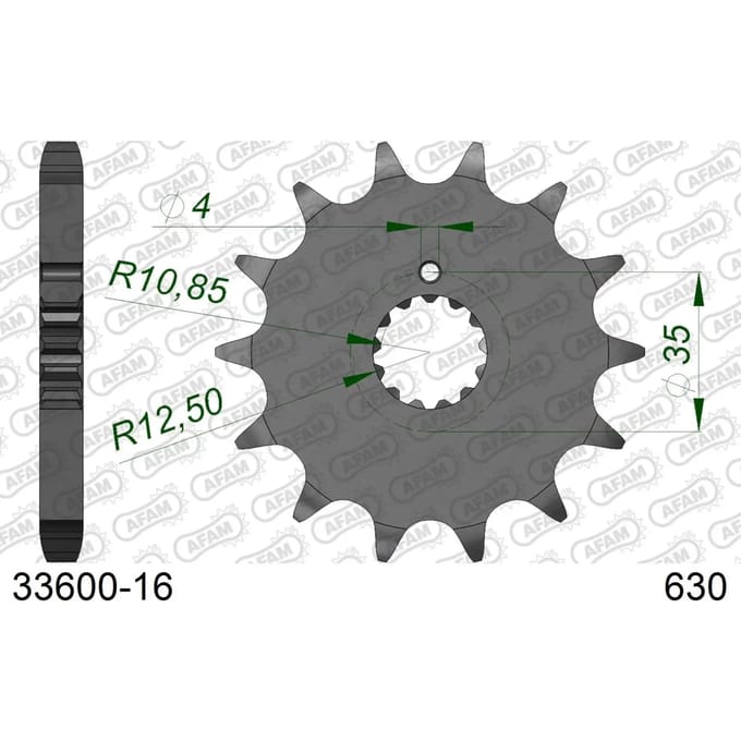 Stalen motortandwiel voor Afam 630 16 dents