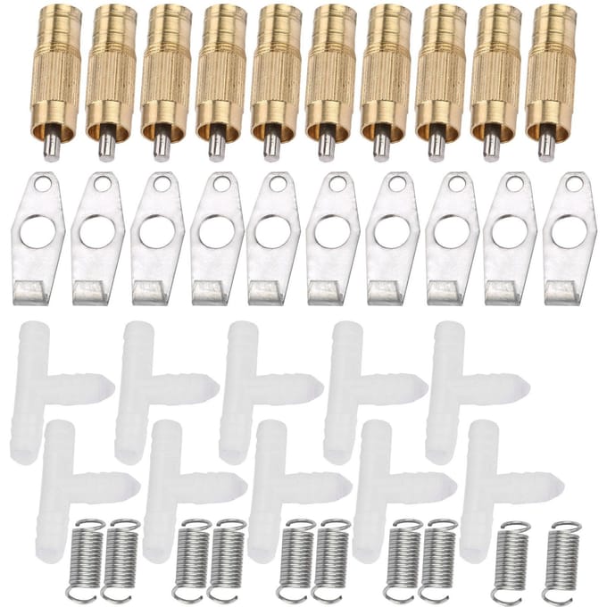 10 stuks Set RVS Automatische Nippel Waterbak voor Konijn Rat Fret Type 2 white