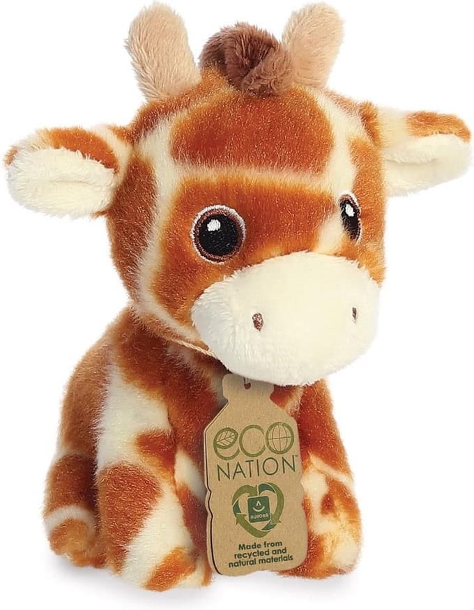 Aurora Pluche knuffel giraffe - 13 cm - savanne speelgoed knuffeldieren