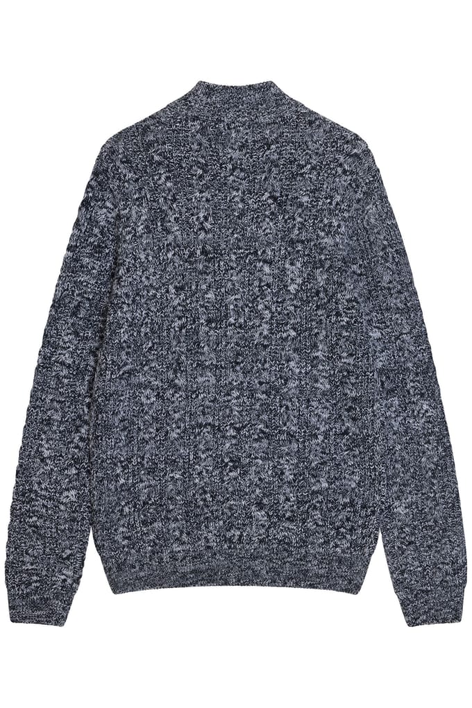 French Connection Half Zip Cable Twist Marine Mel Taglia: M | Maglioni a maglia Outlet | Uomo