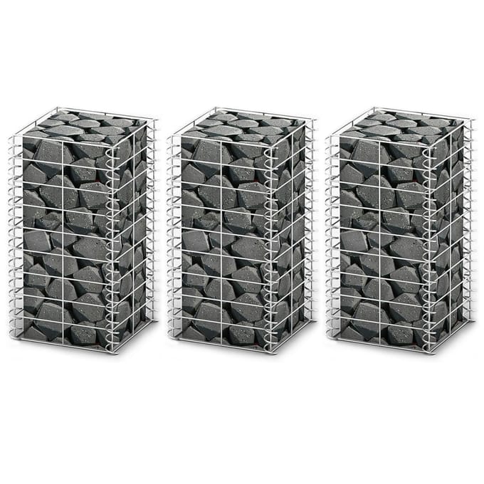 vidaXL - 3-delige - Schanskorfset - 25x25x50 - cm - gegalvaniseerd - draad