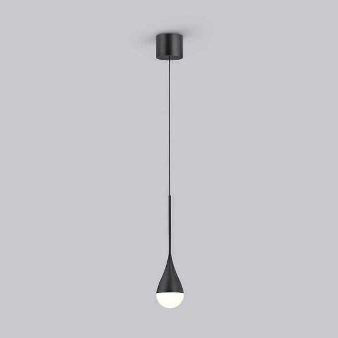 Helestra LED hanglamp DUC, zwart, IP44, Ø 7 cm