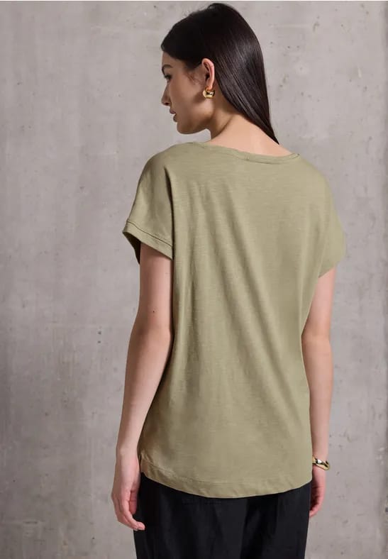 Basic shirt met V-hals